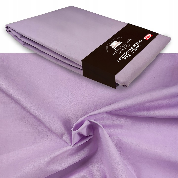 Prześcieradło BEZ GUMKI Bawełniane ODDYCHAJĄCE Miękkie Wrzosowe