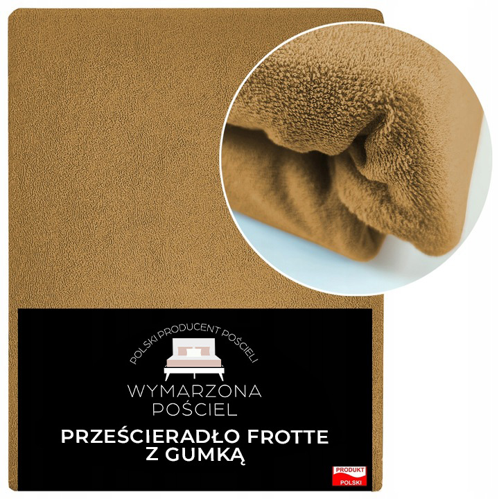 Prześcieradło z Gumką Frotte ODDYCHAJĄCE Mięsiste Kolor Karmelowy