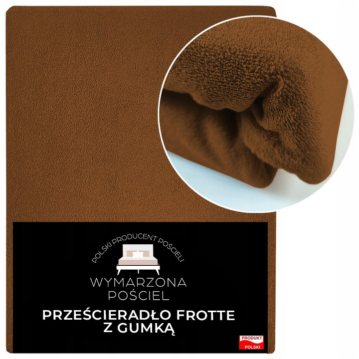 Prześcieradło z Gumką Frotte ODDYCHAJĄCE Mięsiste Kolor Mleczna Czekolada