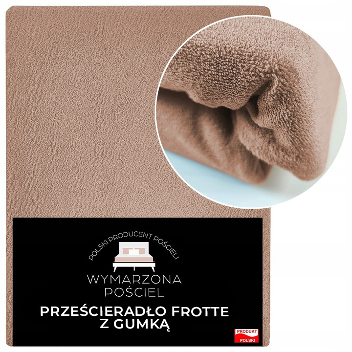 Prześcieradło z Gumką Frotte ODDYCHAJĄCE Mięsiste Kolor Piaskowy