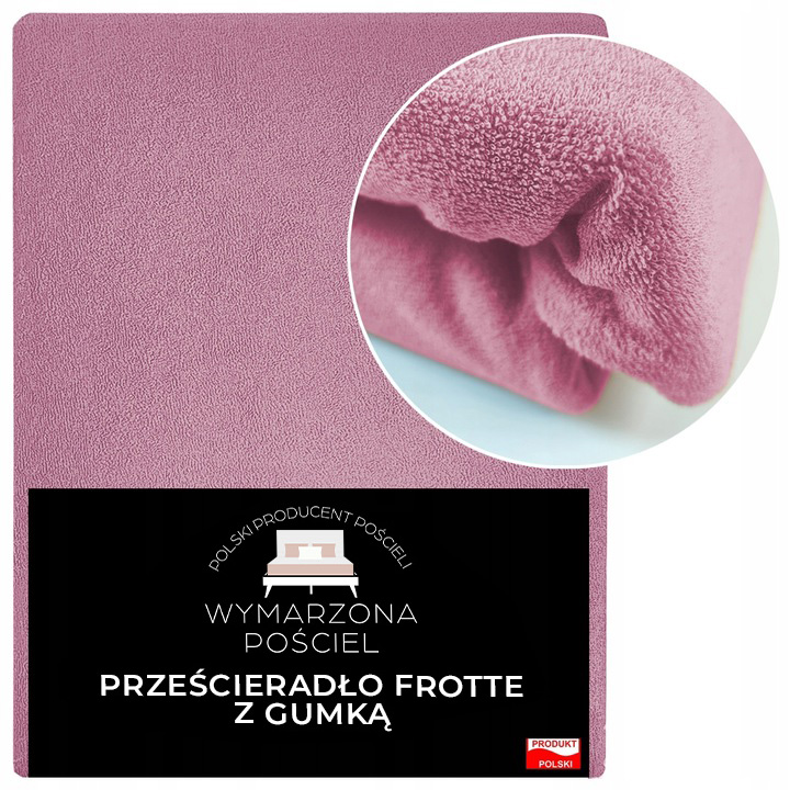 Prześcieradło z Gumką Frotte ODDYCHAJĄCE Mięsiste Kolor Ciemny R&oacute;ż