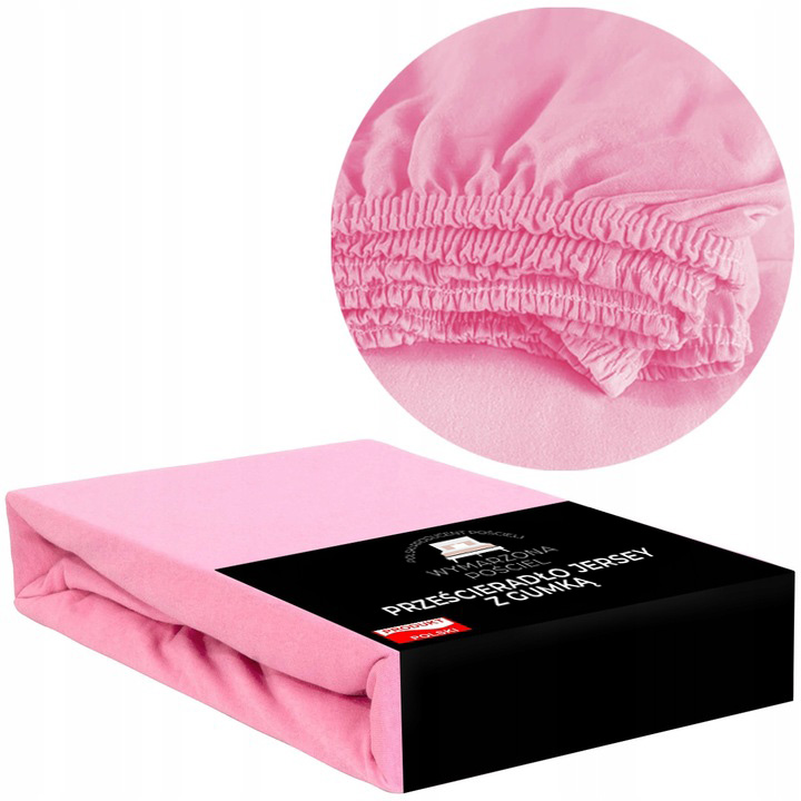 Prześcieradło z Gumką Bawełniane JERSEY ELASTYCZNE JASNY R&Oacute;Ż