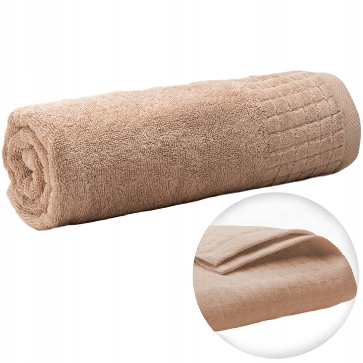 Ręcznik Kąpielowy Frotte Szybkoschnący Chłonny Mięsisty Beżowy