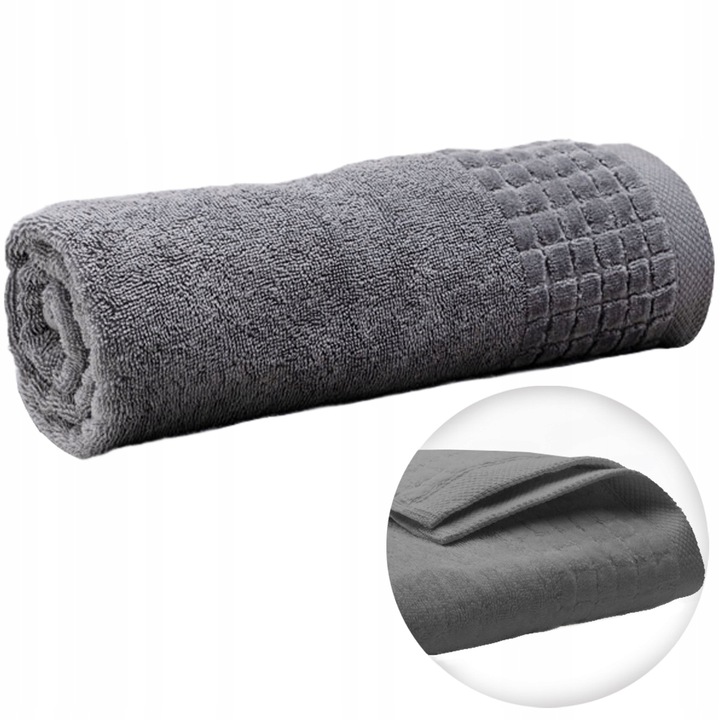 Ręcznik Kąpielowy Frotte Szybkoschnący Chłonny Mięsisty Szary