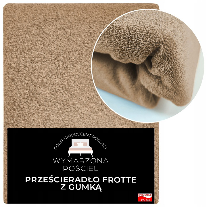 Prześcieradło z Gumką Frotte ODDYCHAJĄCE Mięsiste Kolor Cappuccino