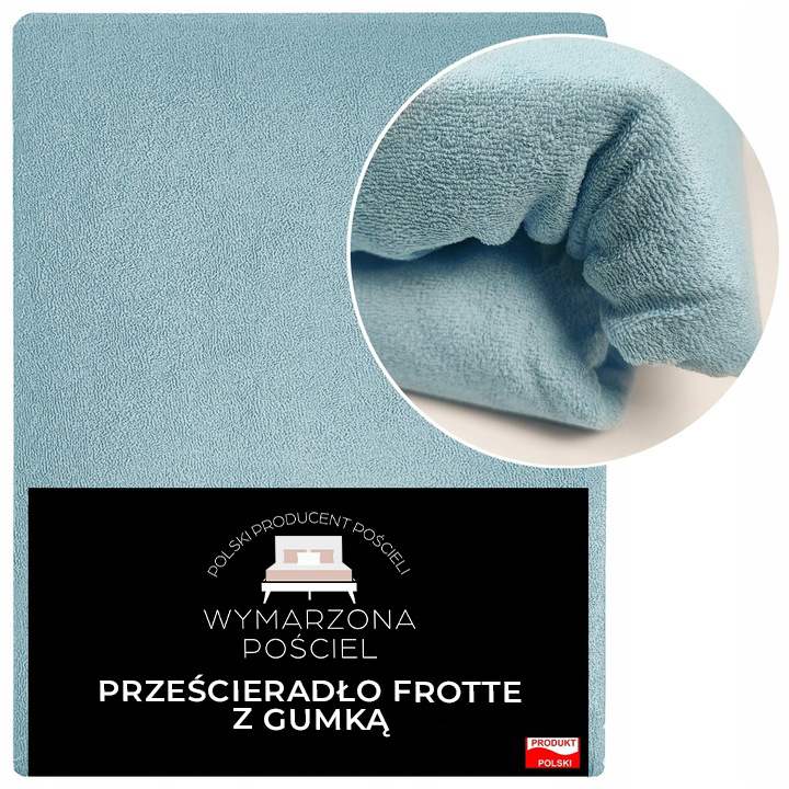 Prześcieradło z Gumką Frotte ODDYCHAJĄCE Mięsiste Kolor Niebieski Jasny