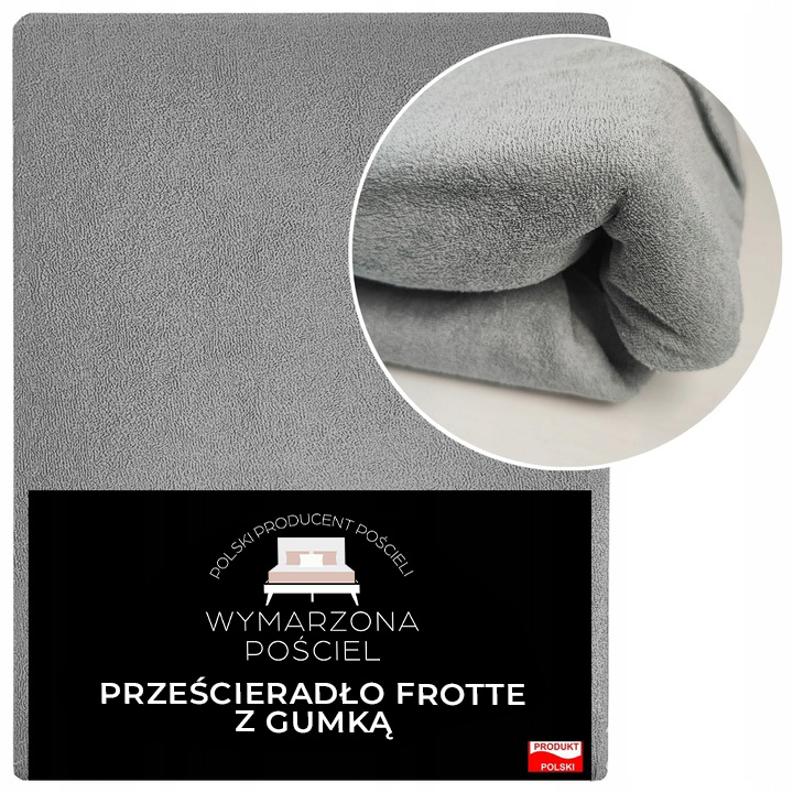Prześcieradło z Gumką Frotte ODDYCHAJĄCE Mięsiste Kolor Szary Jasny