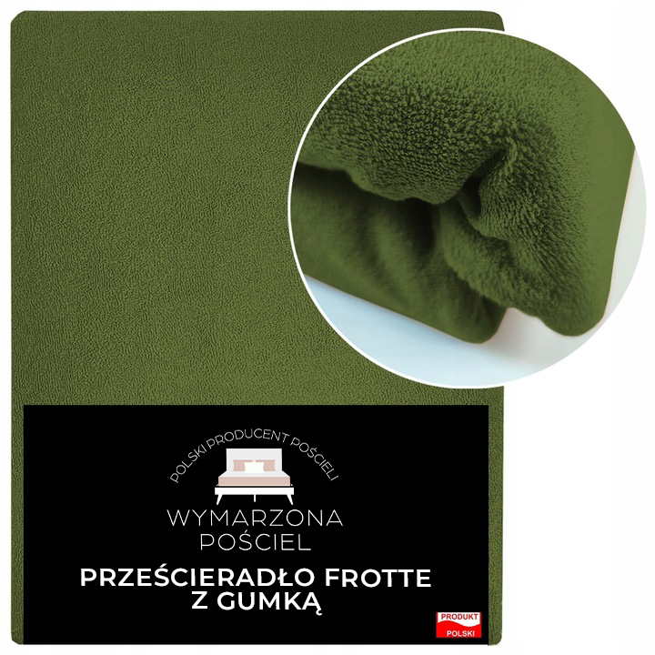 Prześcieradło z Gumką Frotte ODDYCHAJĄCE Mięsiste Kolor Khaki