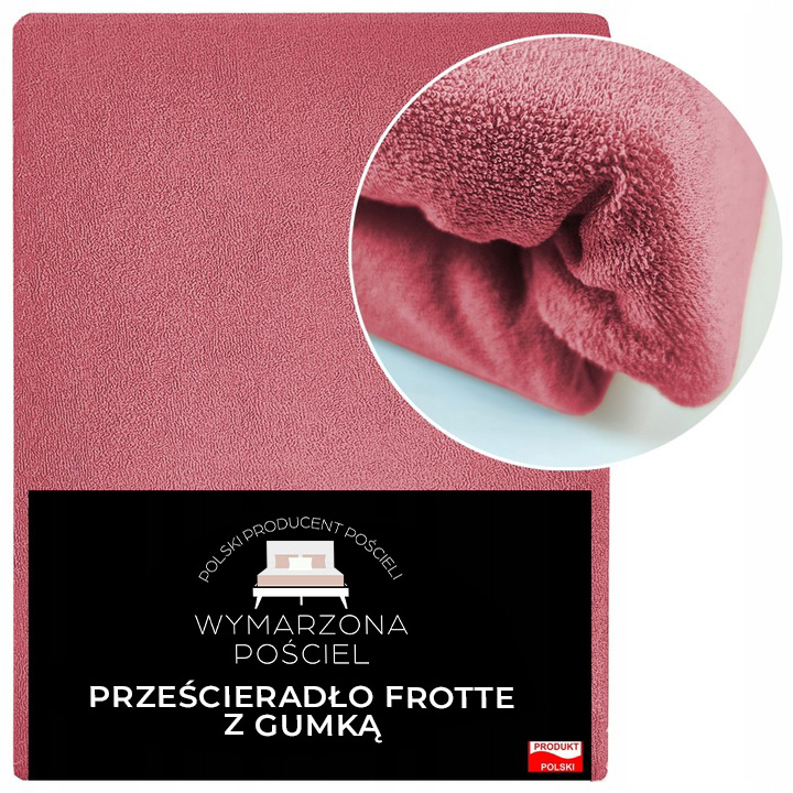 Prześcieradło z Gumką Frotte ODDYCHAJĄCE Mięsiste Kolor R&oacute;żowy
